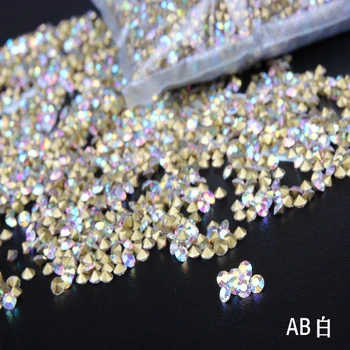 

size ss2-ss19 Crystal AB glass pointback chaton Nairl Art Crystals rhinestones round nail art decoration 1400pcs per pack