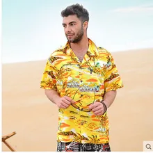 Брендовая Новая мужская гавайская рубашка повседневная с коротким рукавом Свободная Цветочная хлопковая пляжная рубашка для мужчин Высококачественная Мужская рубашка поло J58