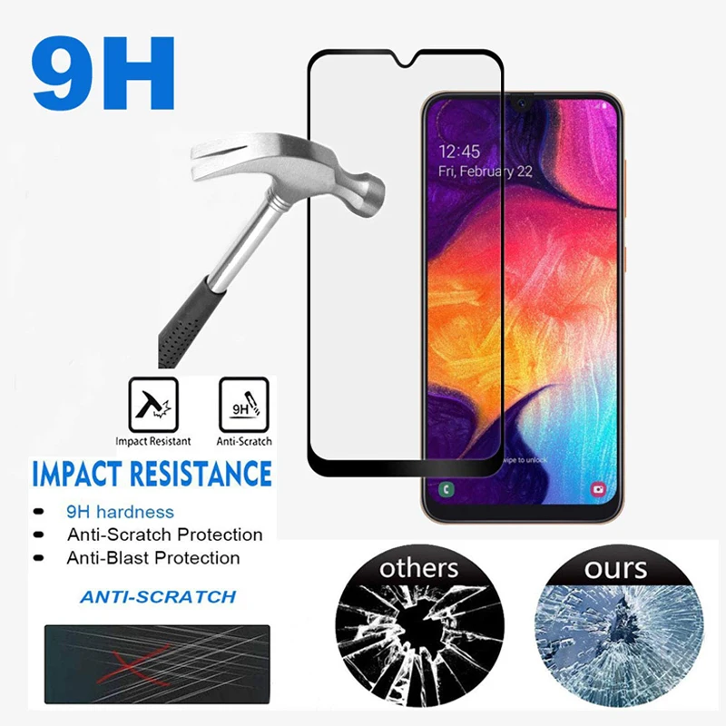 Закаленное стекло 9H для Samsung Galaxy A50 Защитная пленка экрана A70 A40 A30 A10 M30 M20 M10 2