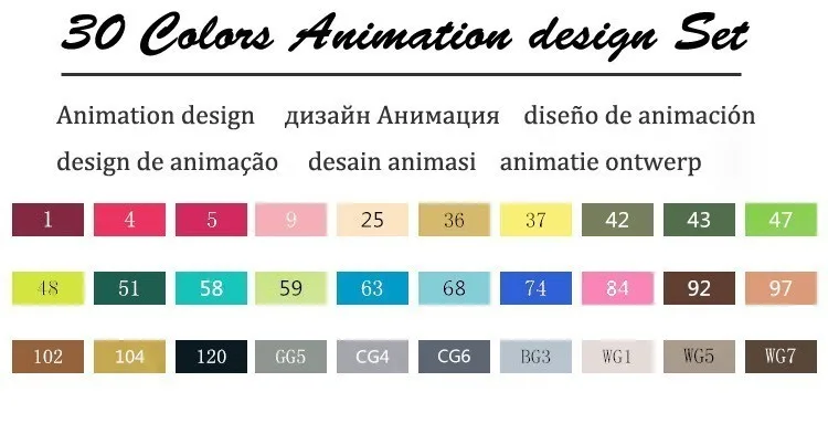 TOUCHFIVE 30/40/60/80 Цвета двойной головкой маркер для рисования на спиртовой основе эскиз Маркеры Ручка для рисования аниме товары для рукоделия - Цвет: 30 Animation Set
