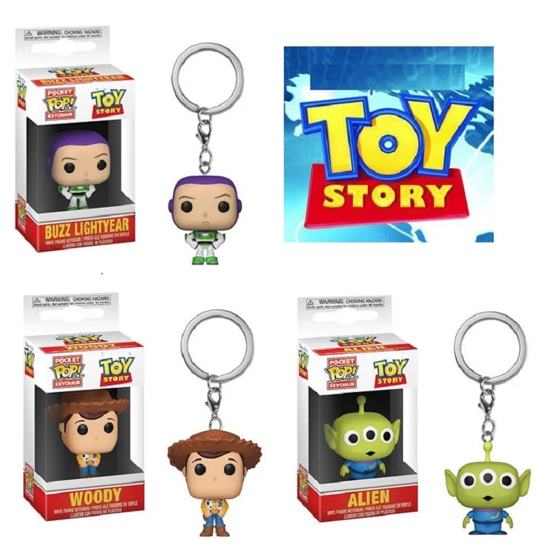 

POP Key chain Toy Story 4 Woody Alien Buzz Rose Bear Lightyear PVC Action Figure Collectible Model toys for Children