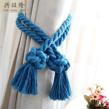 

XWL 1 Pair 70cm Length Pure Cotton Curtain Hanging Belts Lashing Bandage Rope Curtain Accessories Tiebacks Tassel Fringe Decor