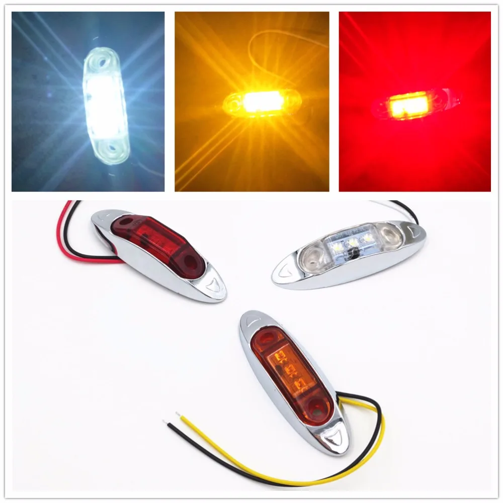 CYAN SOIL BAY 10PCS AMBER Yellow White Red Waterproof Side Marker Lights Clearance Lamp Trailer Truck