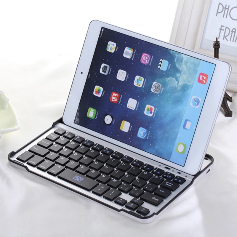 Мультимедиа Алюминий Беспроводной Bluetooth клавиатура для IOS Android Tablet PC Windows IPad мин