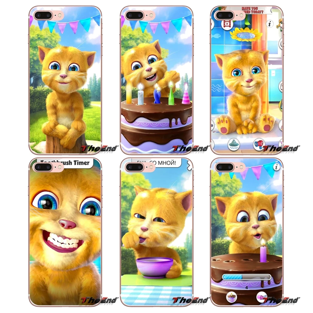 Cute Ginger Yellow Cat Soft Silicone Case For Sony Xperia Z Z1 Z2 Z3 Z5 compact M2 M4 M5 E3 T3 XA Aqua LG G4 G5 G3 G2 Mini | Мобильные
