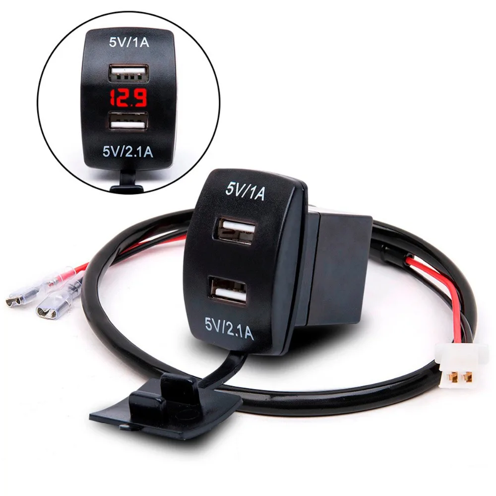 SOONHUA Portable Digital Display Universal Car Charger 5V 3.1A Dual USB Auto Adapter With Multiple Protection For iPhone Samsung