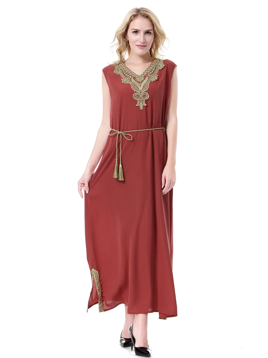 Summer Light Muslim Malaysia gown Sleeveless dressdress malaysia