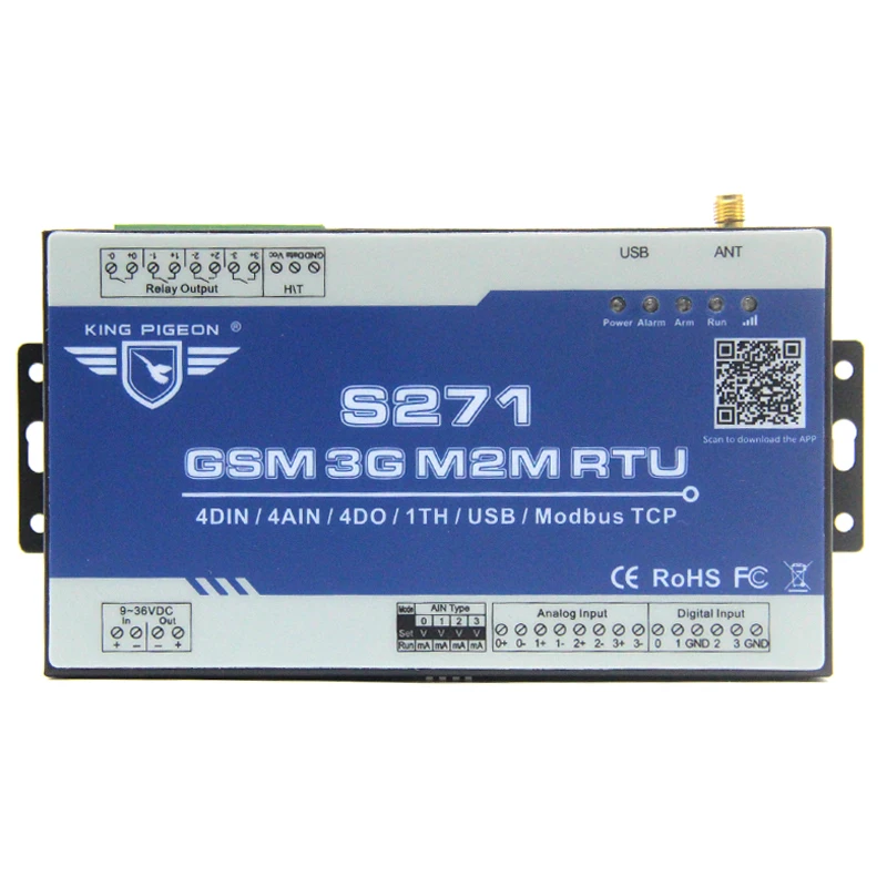  Mando a distancia inalámbrico GPRS IOT Modbus RTU para registrador de datos de monitoreo de grúa to
