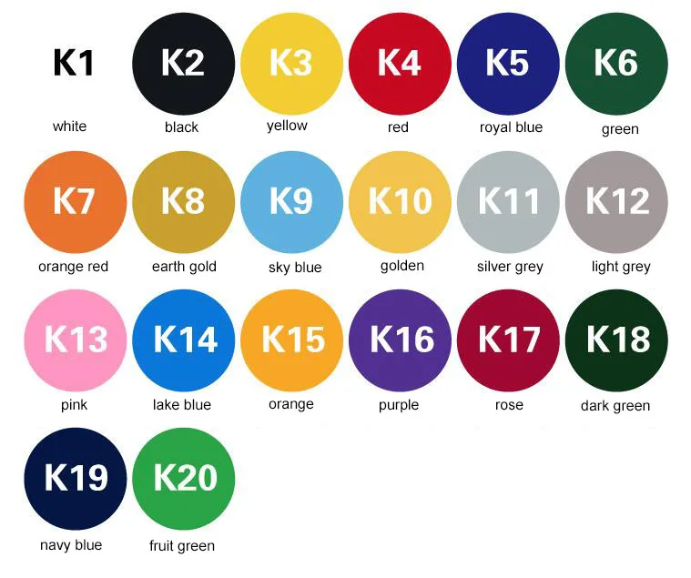 GYT pvc color chart