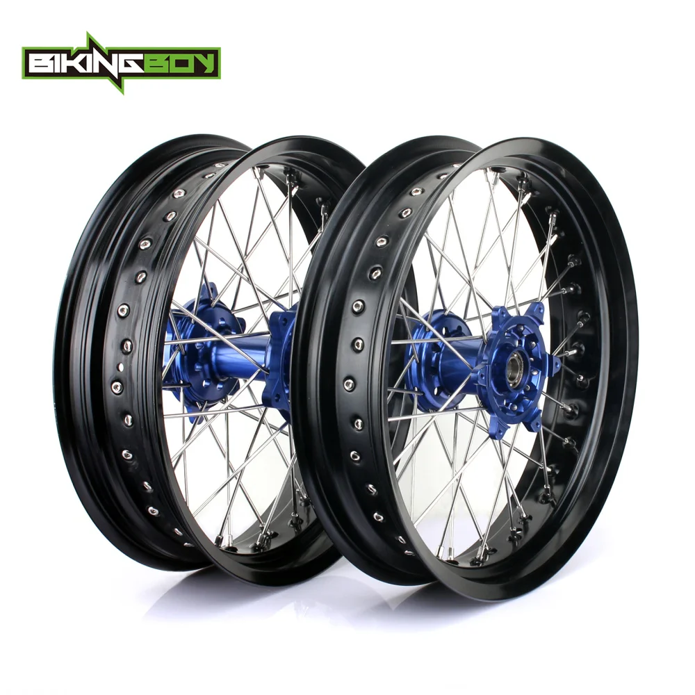 

BIKINGBOY 17"x3.5 17"x4.5 Supermoto For YAMAHA YZ250F YZ450F YZ 250 450 F 2014 2015 2016 2017 2018 Front Rear Wheels Rims Hubs