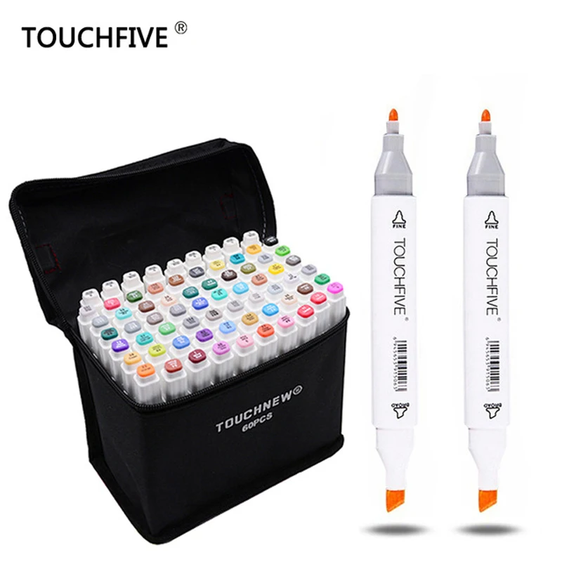 

Touchfive Marker 36/48/72/80/168 Colors Art Marker Alcoholic Based Markers pen Dual Head Sketch Marker Drop shipping Brush Pen