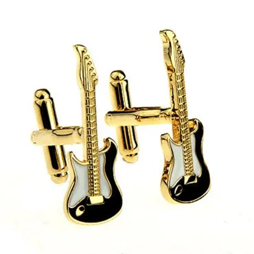 Gold Guitar Cufflink Cuff Link 15 Pairs Wholesale Free Shipping