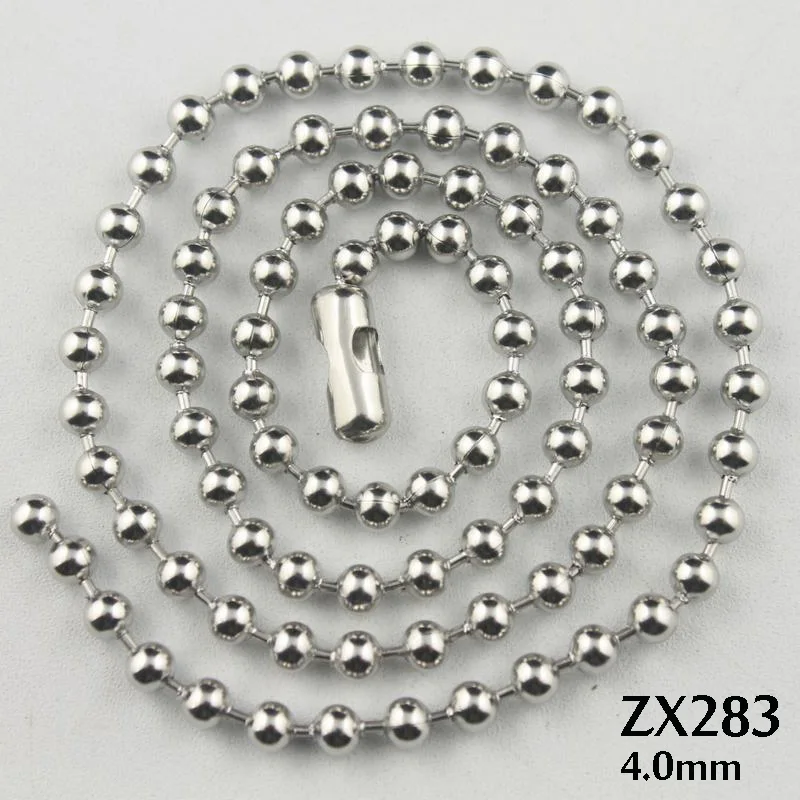50meters 100meters 4mm ball chain stainless steel beads chains fashion