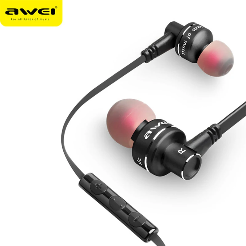 Awei ES 10TY Metal Wired Earphone Earbuds Stereo Headset In Ear Auriculares Headset With Microphone For iPhone Samsung Phones
