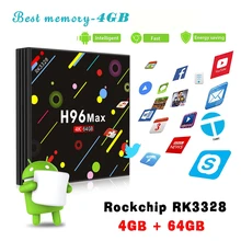 H96 Max H2 4G 64G Android 7.1 TV Box RK3328 Quad Core 4K Smart TV Box 2.4G/5G Dual WiFi Bluetooth 4.0 USB3.0 Media Player Box TV