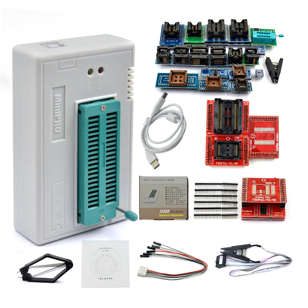 Оригинальный TL866II Plus EEPROM PIC AVR USB Универсальный программатор BIOS nand 24 93 25 mcu Bios EPROM|tl866a