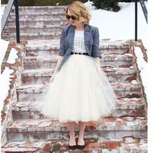 Пышные элегантные юбки до середины икры из тюля для женщин, длинная юбка из жесткого тюля, высокое качество, цвет и размер,, высокое качество