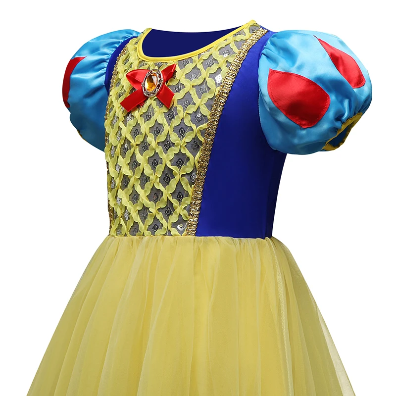 Детский костюм на Хэллоуин и Рождество для девочек 4-10 лет, костюм Белоснежки, костюм принцессы для костюмированной вечеринки, детская одежда, платья для девочек