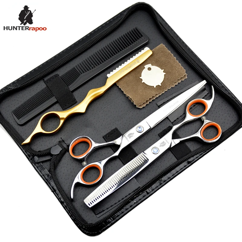 

China HUNTERrapoo 7" professional Dog Cat Razor scissor & thinning shears with a bag Haircut Barber Type Pet Scissors Kit HT9138