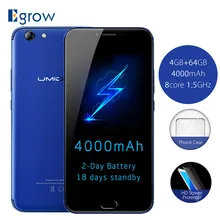D’origine Umidigi C Note 2 Mobile Téléphone MTK6750T Octa Core 5.5 Pouce FHD Android 7.0 4 GB RAM 64 GB ROM 4000 mAh Tactile ID Téléphones Cellulaires