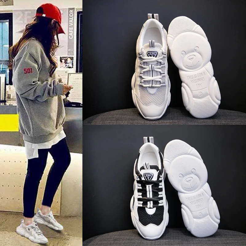 

2019 spring and autumn new Old shoes Korean version of the wild thick-soled casual shoes with women's shoes
