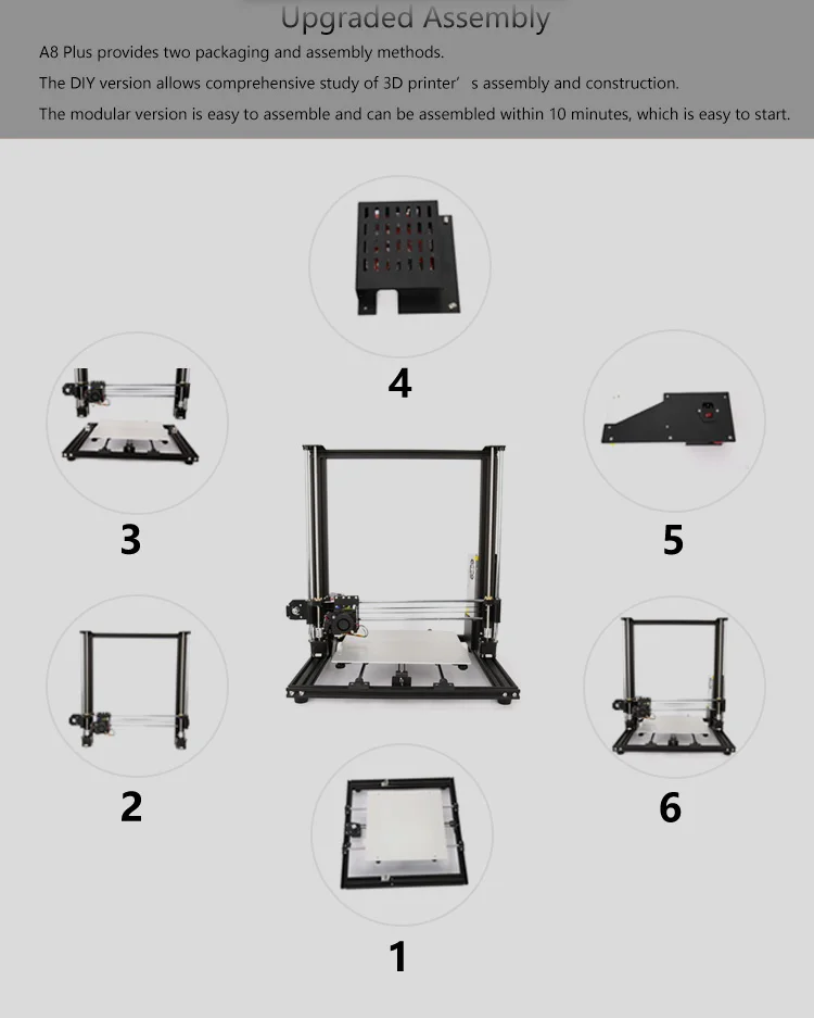 Anet A8 Плюс обновление 3d принтер комплект плюс размер 300*300*350 мм Высокоточный металлический большой 3d принтер DIY с нитью Impresora 3D