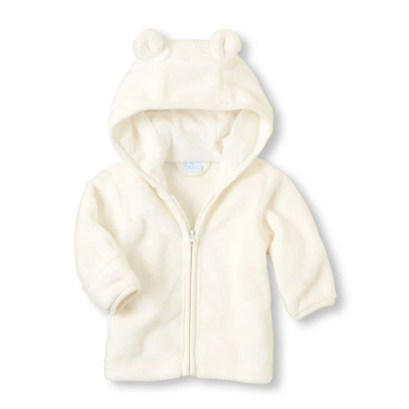 Зимнее теплое Детское пальто из кораллового флиса для новорожденных; одежда для малышей; куртка с капюшоном для мальчиков и девочек; топы