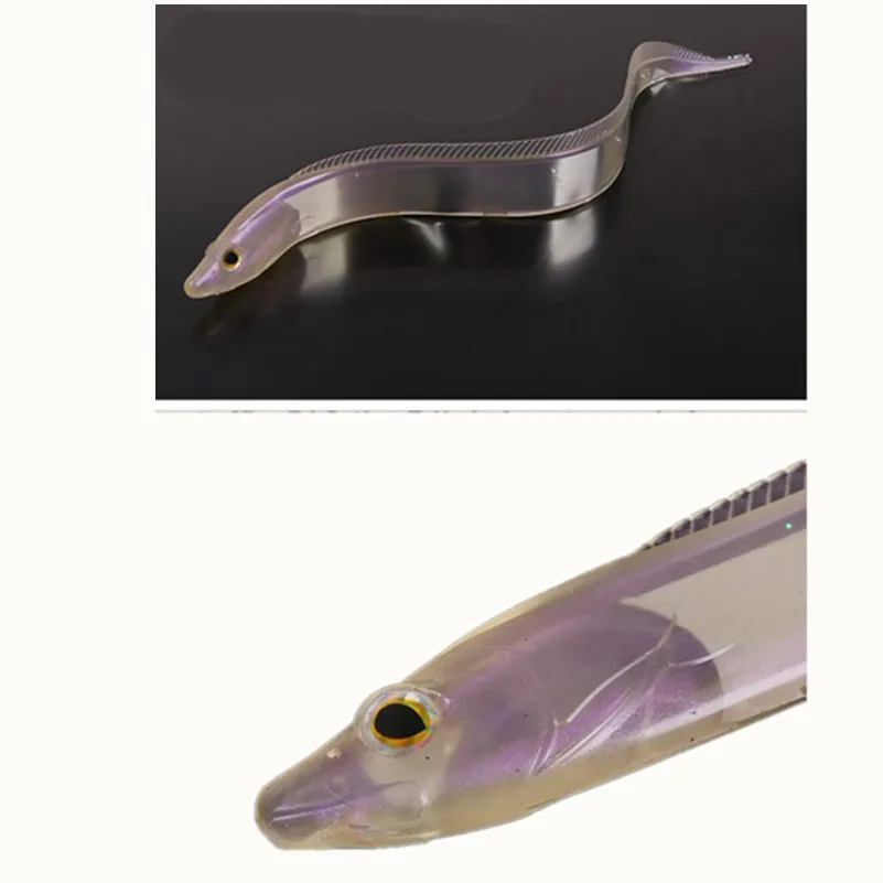 factory sell Bionic belt fish white transparent luminous soft bait like lure | Спорт и развлечения