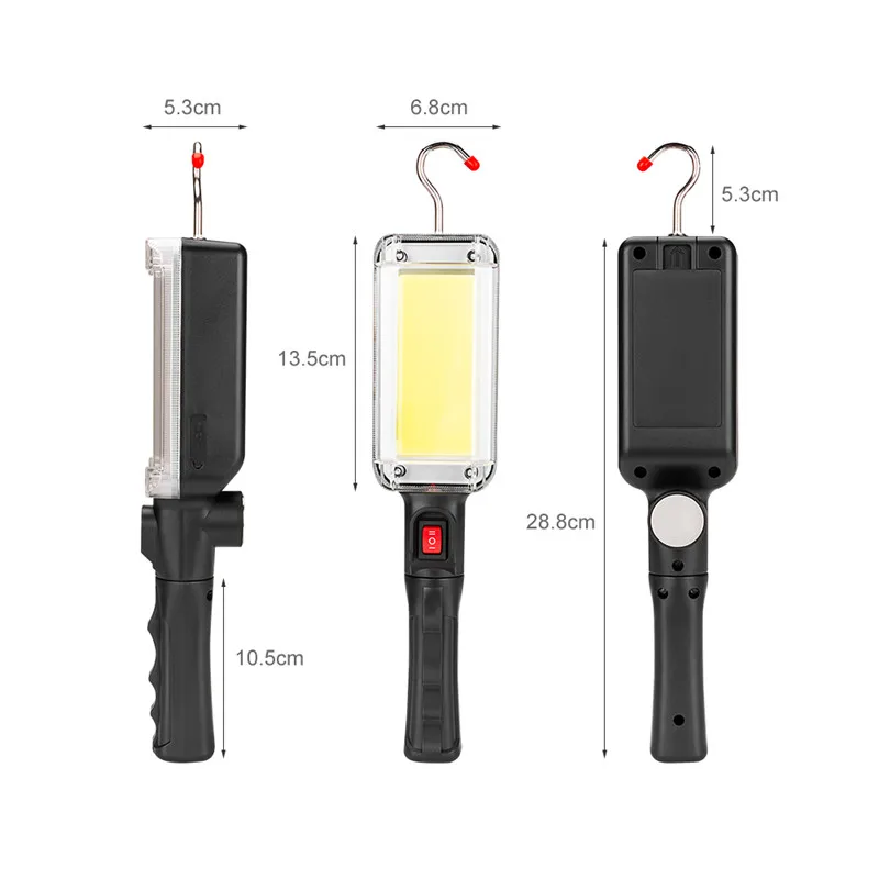 Carregamento de Iluminação de Emergência por 2*18650 Sanyi Lanterna Super Brilhante Portátil Usb Bateria Led Cob 2 Modos Lâmpada 7 carregamento de iluminação de emergência por 2*18650