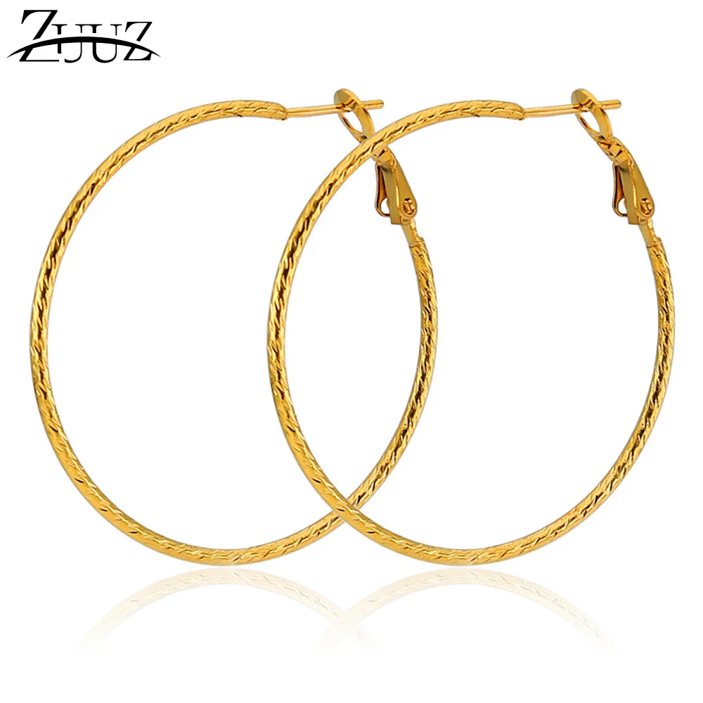 

ZUUZ hoop earrings stainless steel jewelry woman round Gold for women hoops loop huggie filled circle gifts fine jewelry Party