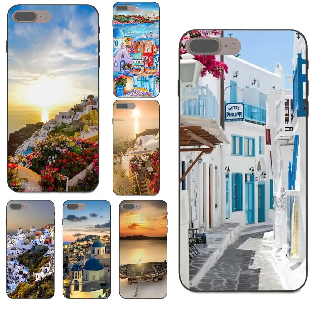 

Soft TPU Print Phone Cover Case For Apple iPhone 4 4S 5 5S SE 6 6S 7 8 Plus X XS Max XR Beautiful Oia Santorini Sea Greece