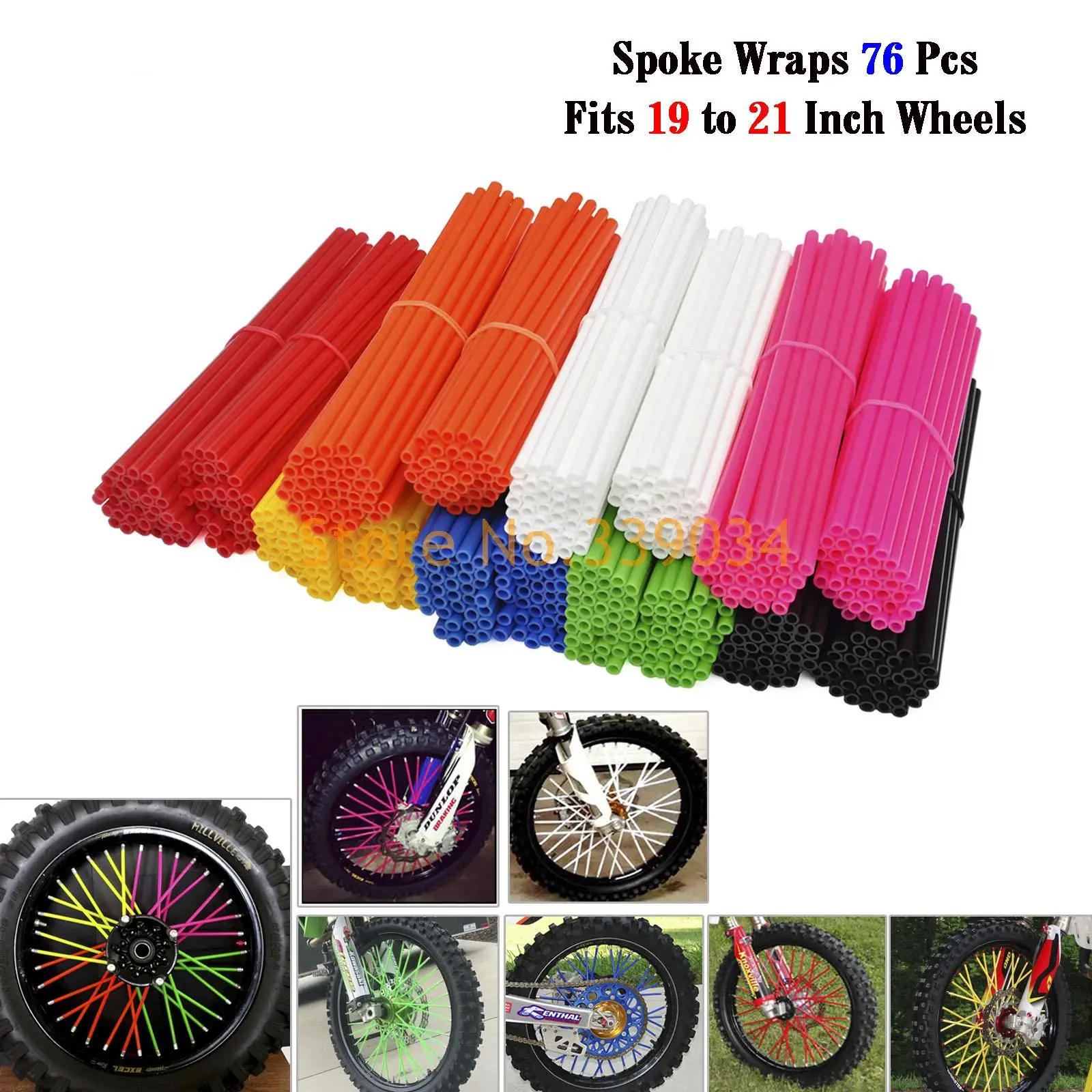 

21/19 BYKAS SPOKE WRAPS DIRTBIKE SKINS COATS COVERS COLORS