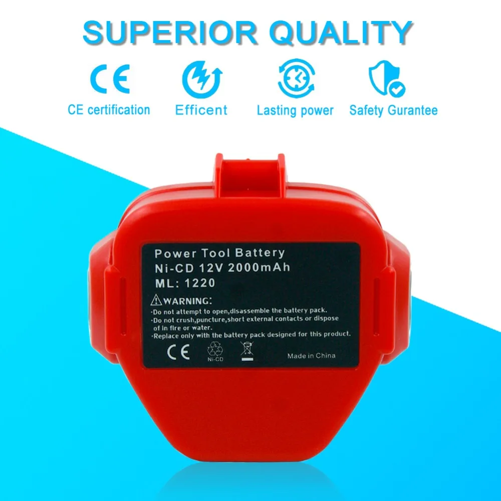 Сменный аккумулятор LERRONX для Makita 1220 1235 1222 1234 6271D PA12 2000 мАч 2 шт.|Перезаряжаемые