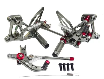 

Adjustable Rider Rear Sets Rearset Footrest Foot Rest Pegs Gray For MV Agusta F3 Brutale Dragster 675 800 2012 2013 2014 2015