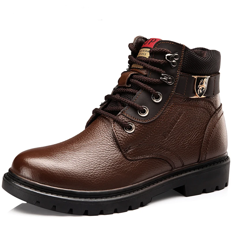 Imperméables Chaussures Laine Neige Hommes De 9189bl Peluche Cuir Mode D'hiver 9189br Véritable Confortable Bottes Chaud En Martin Osco pOq15