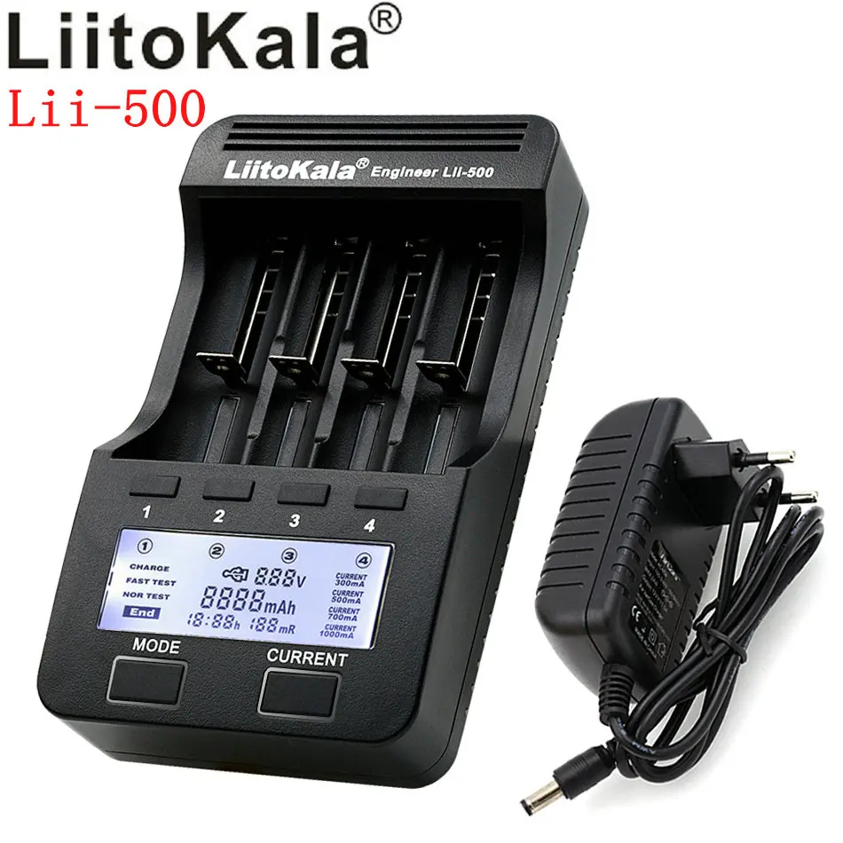 Аккумуляторная батарея Liitkala lii-500 LCD 3 7 V/1 2 V AA / AAA 18650/26650/16340/14500/18500 + 12V2A Adaptador lii500 5V1A |