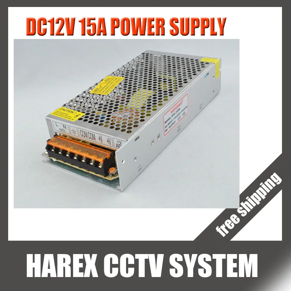 DC12V 15A 180 W Питание адаптера переменного тока для камера видеонаблюдения Системы 12 V Безопасности профессиональный конвертер адаптер переменного тока