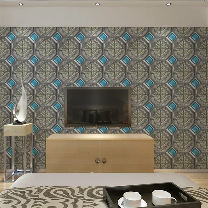 

beibehang Sleek minimalist atmosphere plaid wallpaper TV background clothing store beauty salon hotel KTV box wallpaper