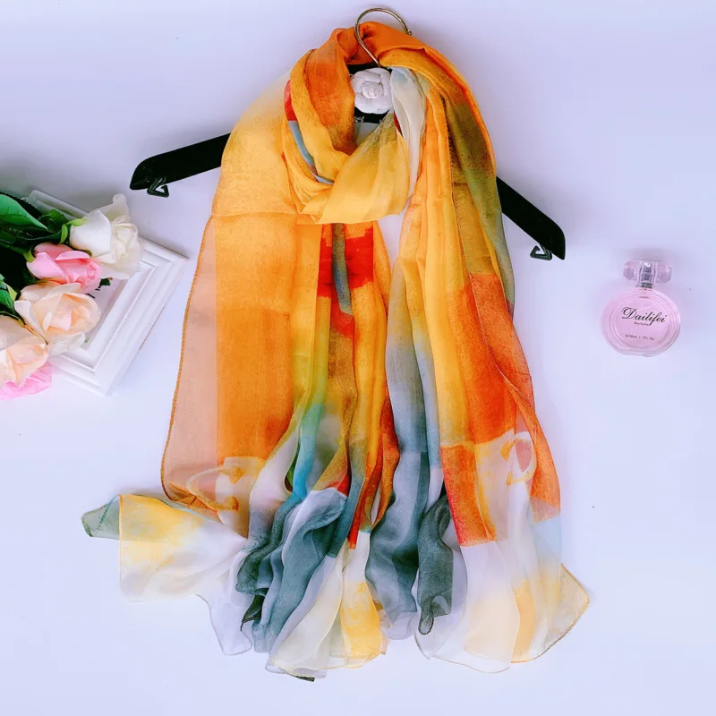Летние аксессуары парео-шарф для солнцезащитный крем для женщин Открытый платки и палантины Chiff шарфы печати мягкую Большие размеры Бандана Хиджаб - Цвет: 03