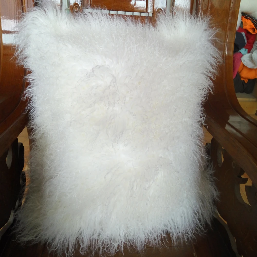 Buy 2018 WHITE MONGOLIAN FUR PILLOW COVER THROW PILLOW COVERS DECORATIVE