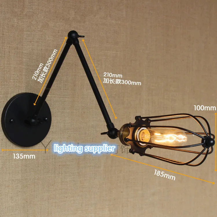 Retro vintage antique Two Swing Arm Wall Lamp For Bedroom Bedside Adjustable Wall Mount Swing Arm cage Lamp with steering head Retro vintage antique Two Swing Arm Wall Lamp For Bedroom Bedside Adjustable Wall Mount Swing Arm cage Lamp with steering head
