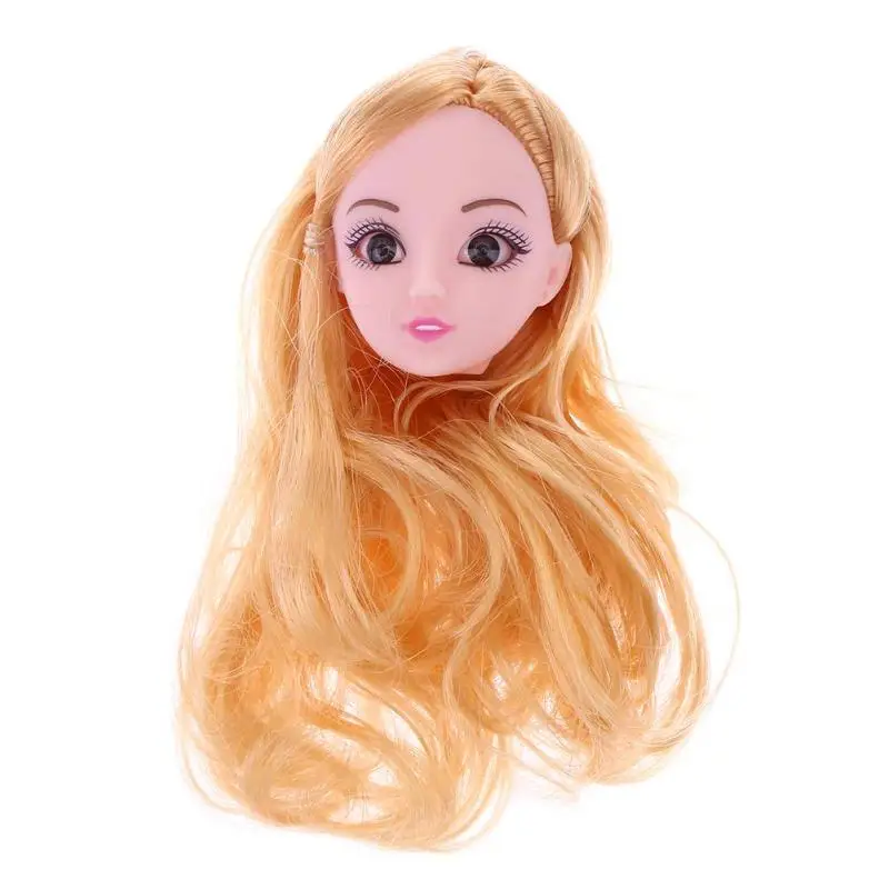 3D глаза Пластик голову куклы Подвески Игрушки для 11 дюймов 30 см куклы аксессуары торт Декор подарок для девочек детские игрушки - Цвет: Цвет: желтый