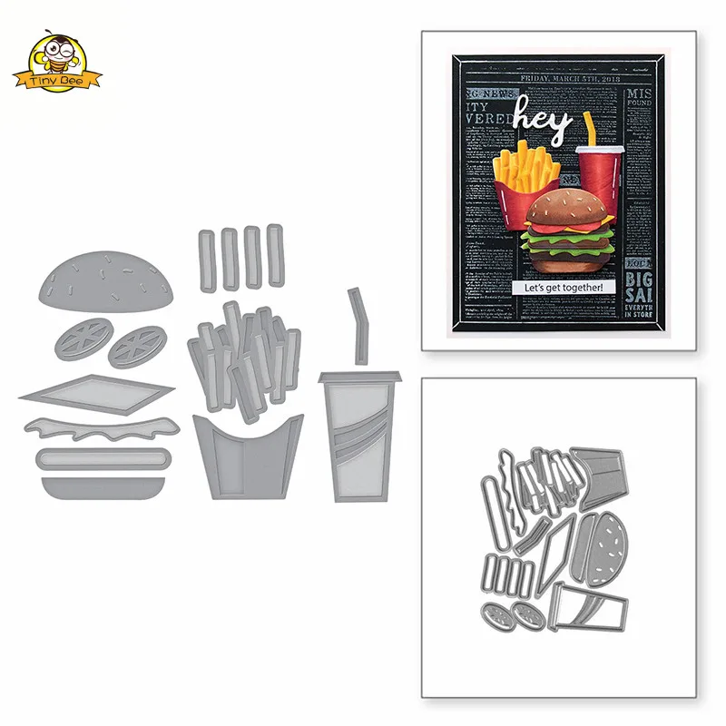 Hamburger Food Die Metal Cutting Dies New 2019 for Card Making Die Scrapbooking DIY Album Embossing Cuts Stencil Craft Dies