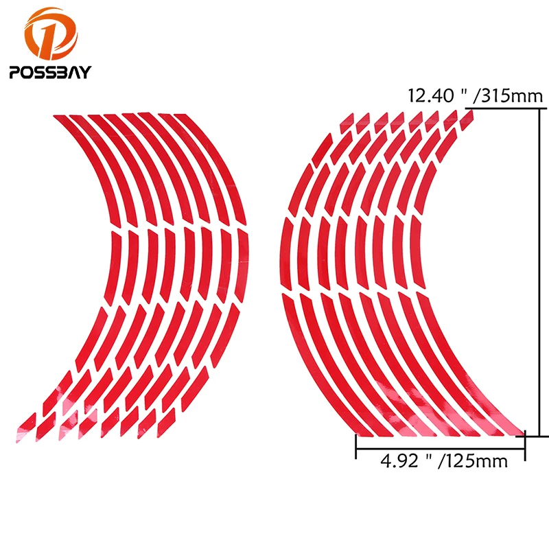 Posbay 1" 18" 1" 16 полос, наклейки на колеса мотоцикла, автомобильные наклейки на колеса, светоотражающие ободные ленты, автомобильные наклейки на мотоцикл для Yamaha Suzuki Honda