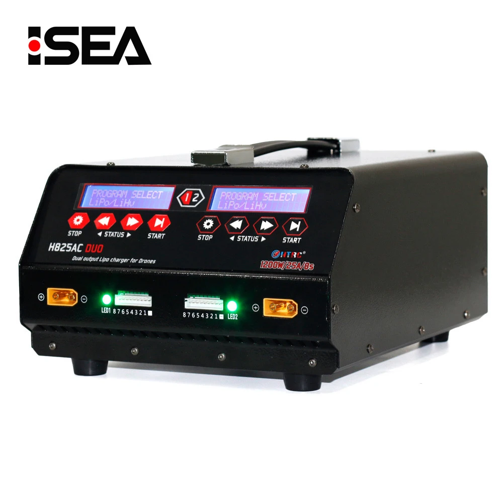 

New Arrival HTRC H825AC DUO 1200W 25A*2 Dual Port 1-8s Lipo/Lihv RC Helicopter Drone Balance Charger Discharger