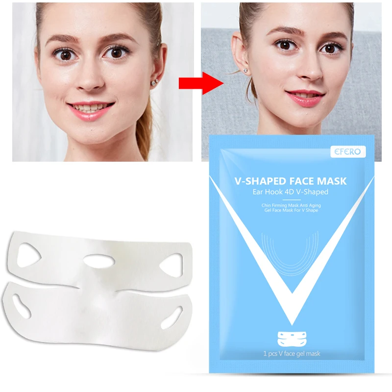 V-Shaped лифтинговые маски для лица Тонкий подбородок проверка шеи устраняющий отеки лифта Очищающая маска V Shaper Уход за кожей лица TSLM1