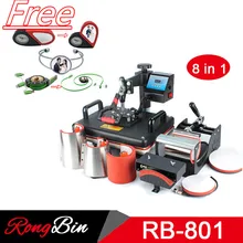 8 in 1 Combo Heat Press Machine 12 15 Inch Digital Swing Heat Transfer Machine Sublimation Machine T-Shirt Mug Hat Plate Cap