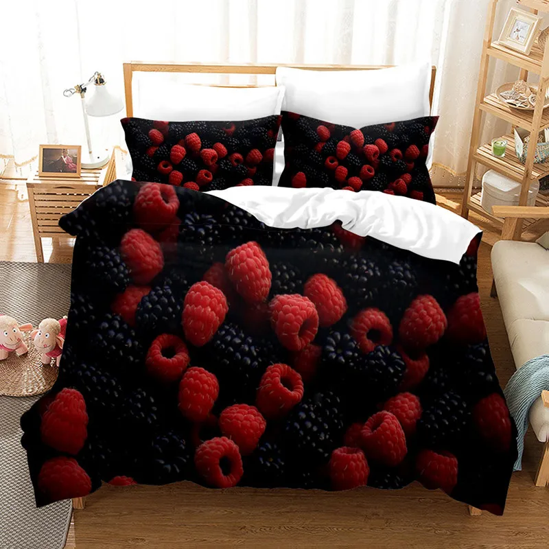 Summer fruit 3D bedding set duvet cover realistic bedding set pillowcase bed home textiles