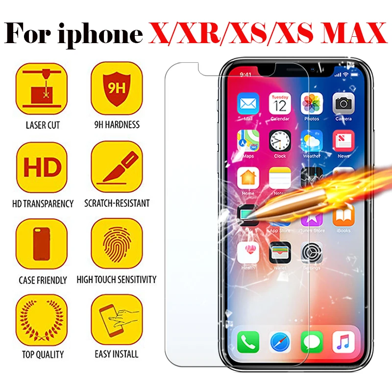 Защитное стекло для экрана iphone x sx max i phone apple aiphone aphone s r xs xr xsmax 10 закаленное