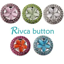 Цветочная пуговица Новая Rivca застёжка, бусинка браслет с застежкой Красочные горный хрусталь застёжки для изготовления бижутерии